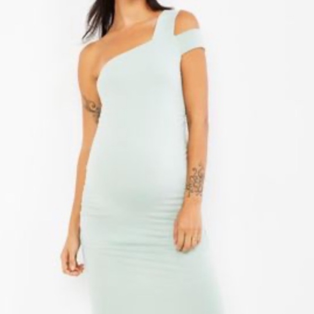 NWT Isabella Oliver for Pea in the Pod Maternity One Strap Dress in Mint